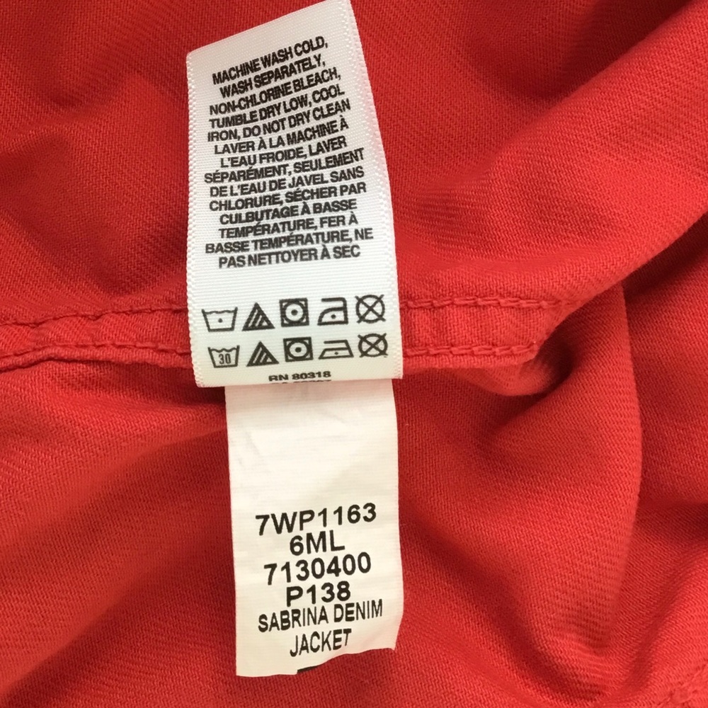Lucky Brand Sabrina Red Denim Snap Front Jacket - Picture 6 of 6